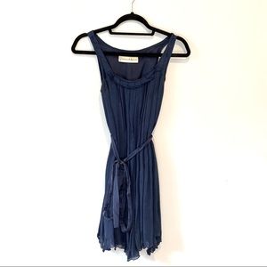 Pleated Flowy Dress w/ Removable Ribbon Belt